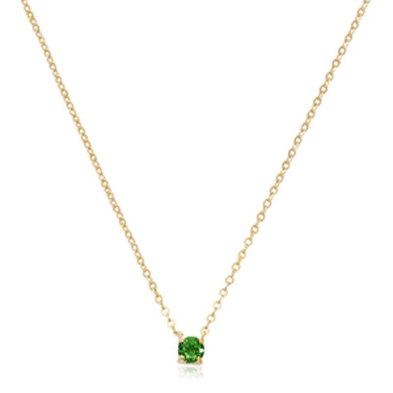 Pd Collection Yg 4Mm Emerald Necklace