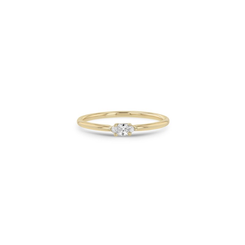 14K Marquise Diamond Thick Band Ring BY Zoe Chicco
