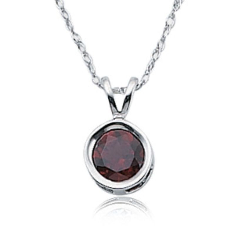 Pd Collection Ss Red Garnet Necklace