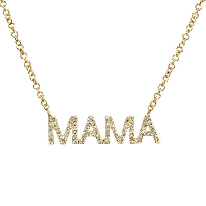 14K Diamond MAMA Necklace