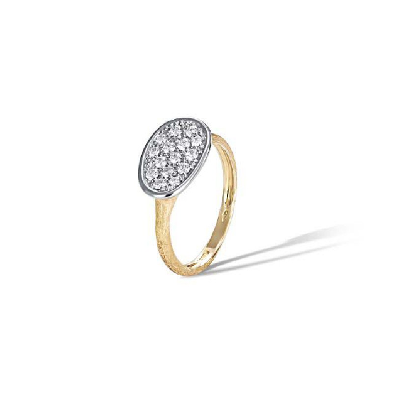 Marco Bicego Lunaria Collection 18K Yellow Gold And Diamond Small East West Ring