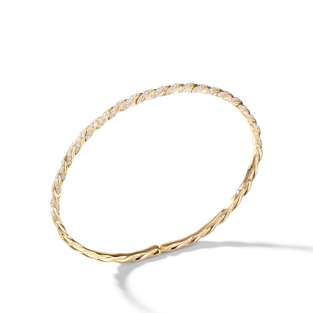 Paveflex Single Row Bracelet with Diamonds in 18K Gold
