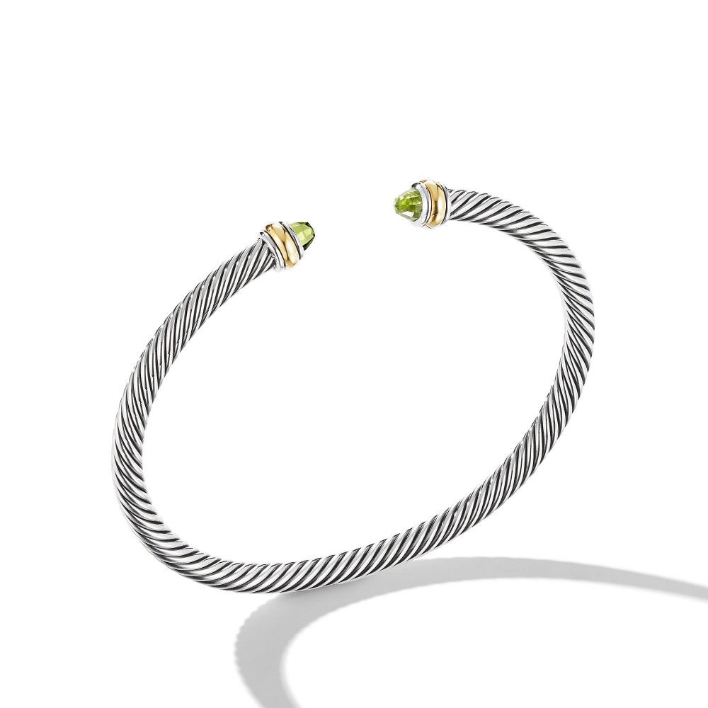 Cable Classic Bracelet with Peridot and 18K Yellow Gold
