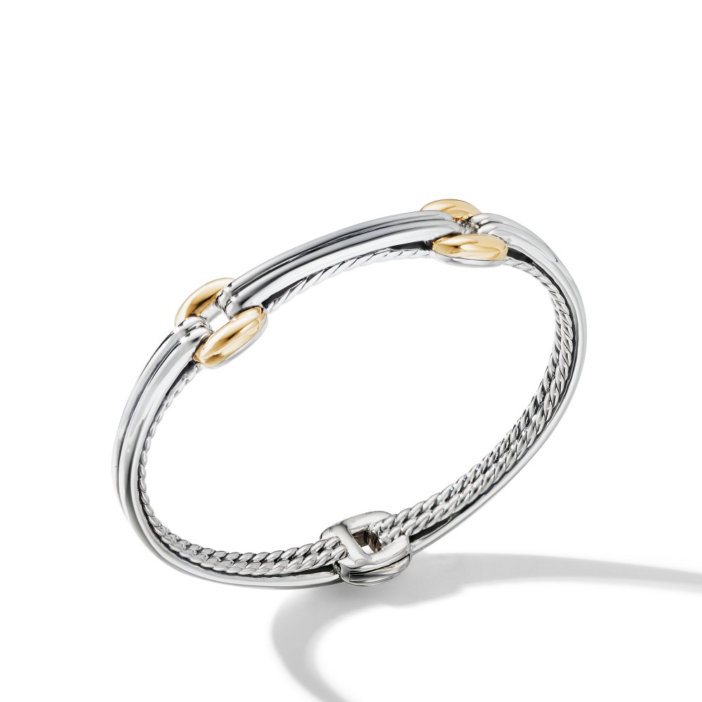 Thoroughbred® Double Link Bracelet with 18K Yellow Gold