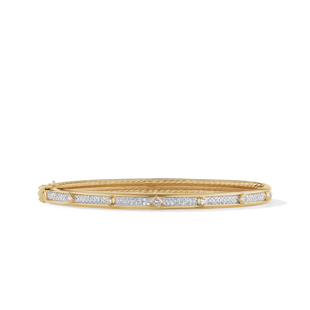 Modern Renaissance Bracelet in 18K Yellow Gold with Full Pave Diamonds