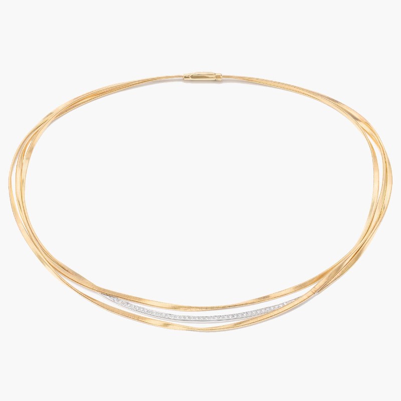 Marco Bicego 18K Yellow And White Gold Marrakech Three Strand Necklace