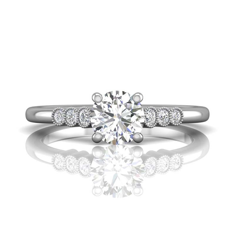 FlyerFit® 14K White Gold Channel/Shared Prong Engagement Ring