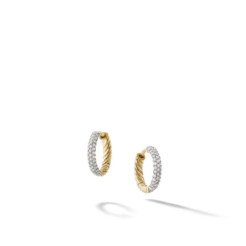 Petite Pave Earrings with Diamonds in 18K Gold