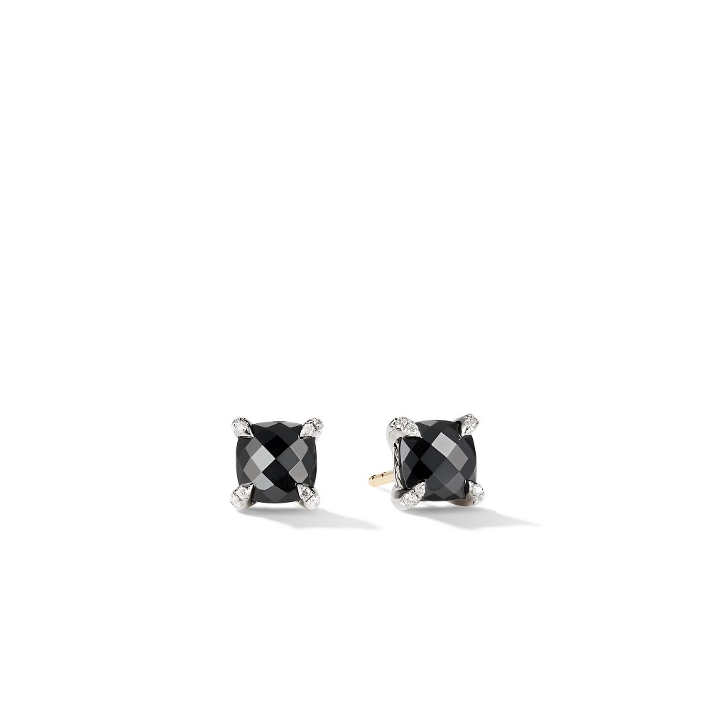 Chatelaine® Stud Earrings with Black Onyx and Diamonds