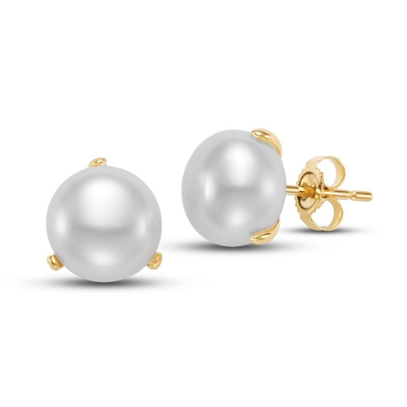9.5-10MM Button Freshwater Pearl Earrings