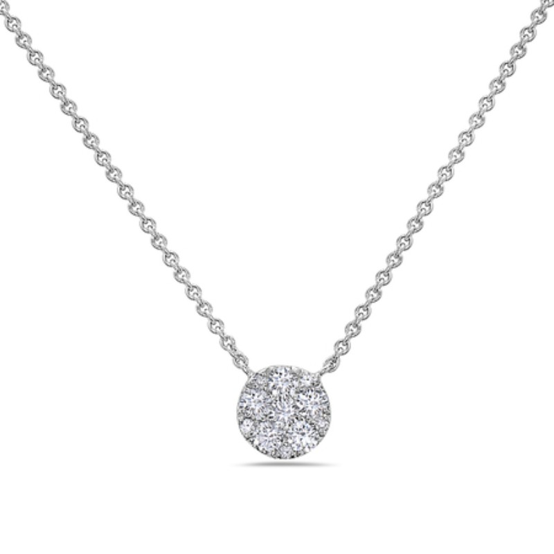 18K Diamond Cluster Pendant Necklace BY PD Collection