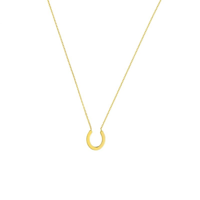 14K Yellow Gold Horseshoe Necklace By PD Collection