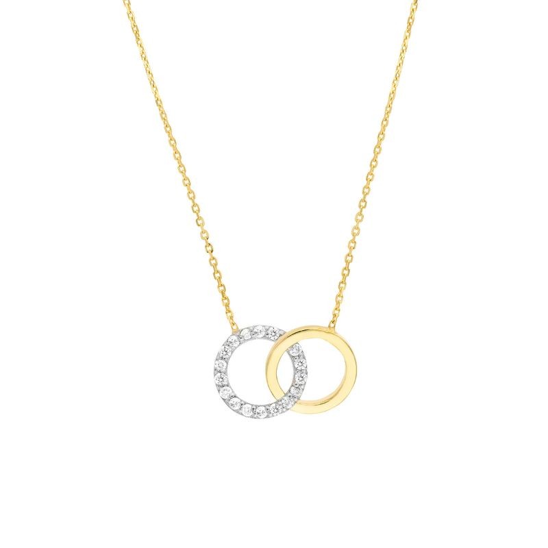 Intertwined Two-Toned Circles Necklace 18 By PD Collection