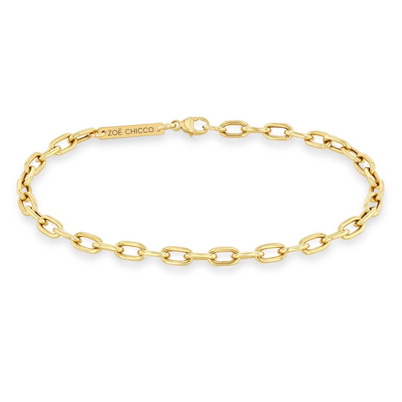 Zoe Chicco Medium Square Oval Link Chain Bracelet