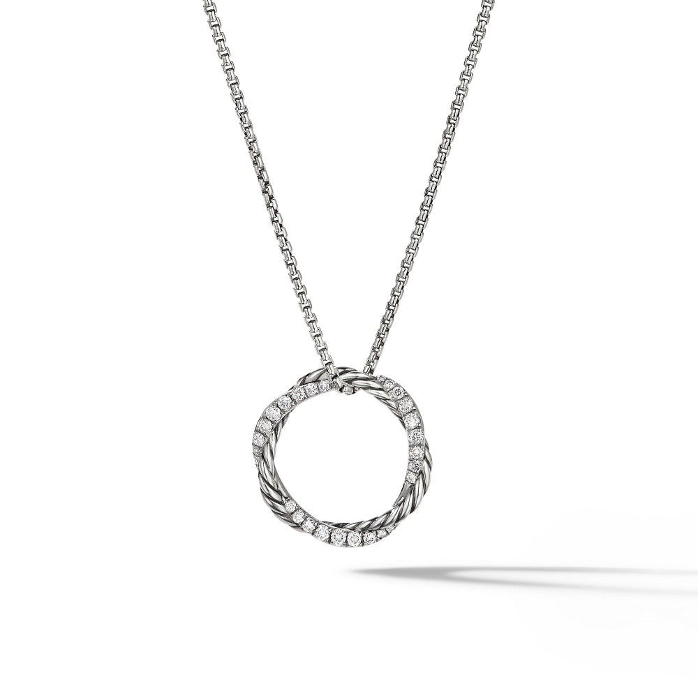 Petite Infinity Pendant Necklace with Pave Diamonds