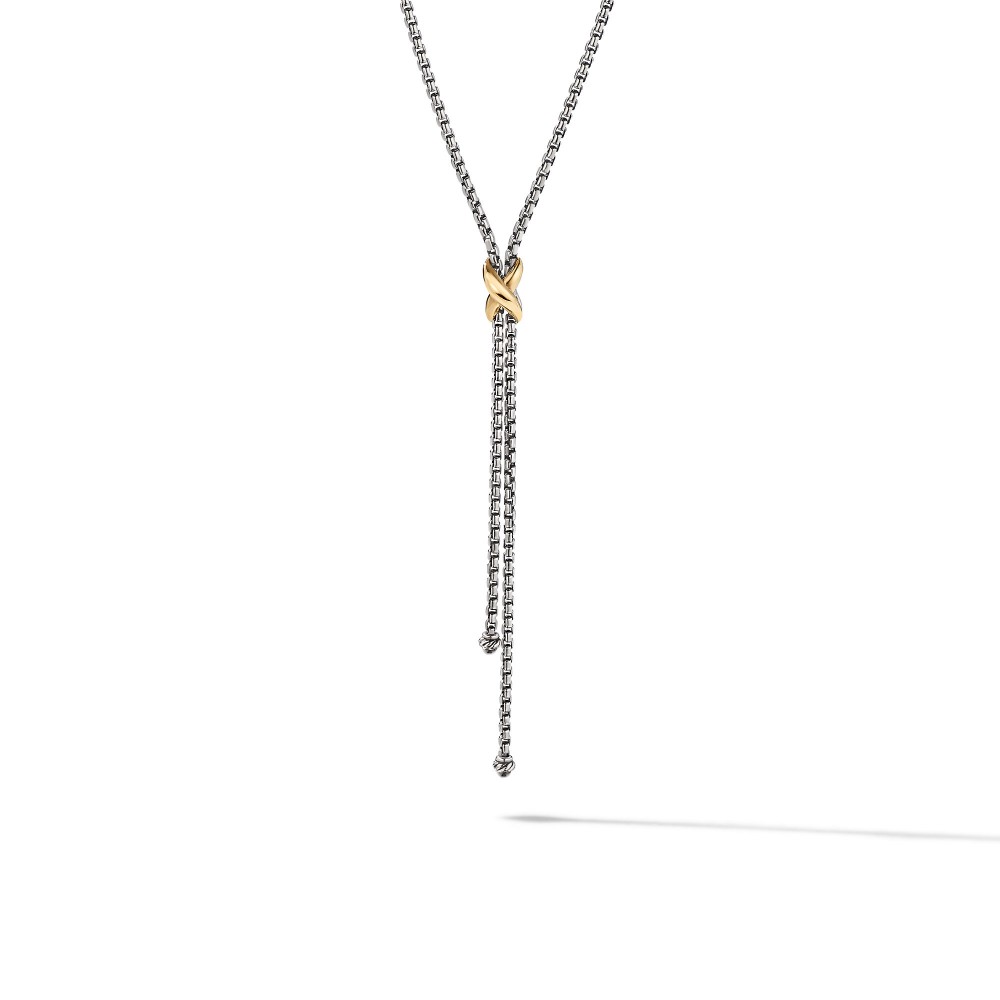 Petite X Lariat Y Necklace with 18K Yellow Gold
