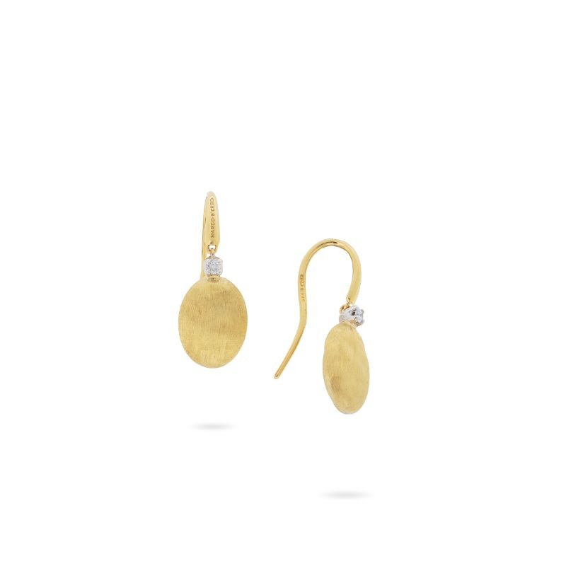 Marco Bicego 18K Yellow Gold Siviglia Collection Drop Earring With Diamonds .05Ctw