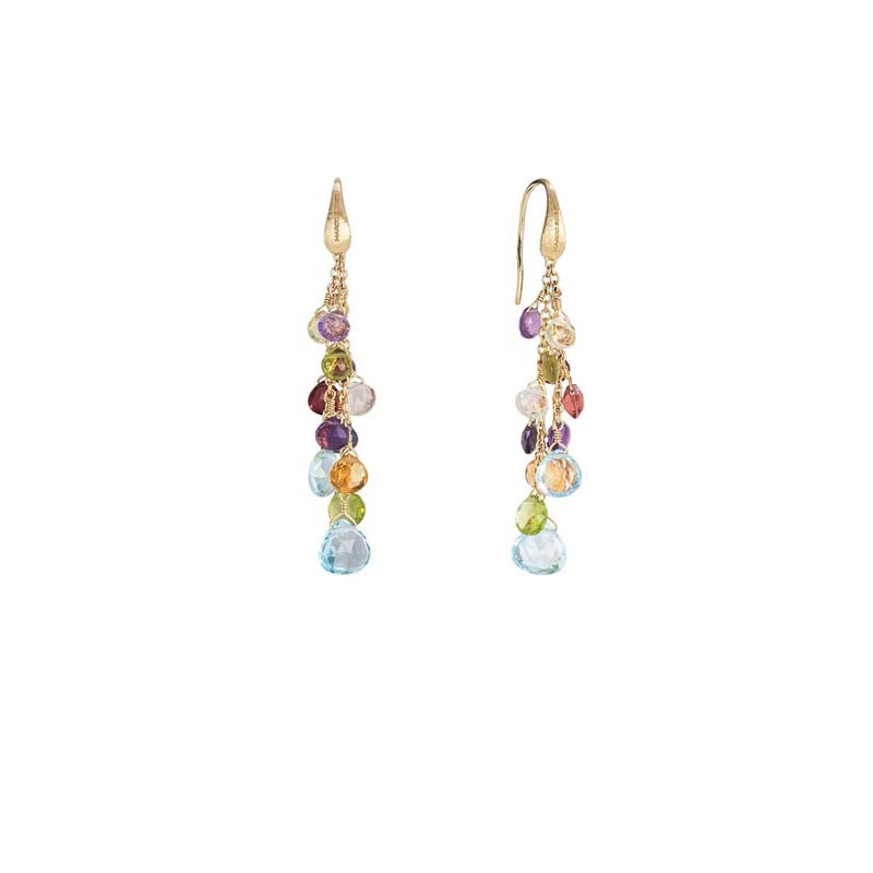 Marco Bicego  Paradise Collection 18K Yellow Gold Mixed Gemstone Multi Strand Earrings