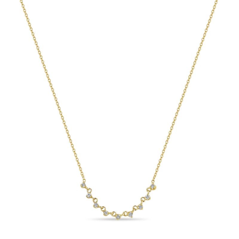 14k Diamond Linked Prong Necklace By Zoe Chicco