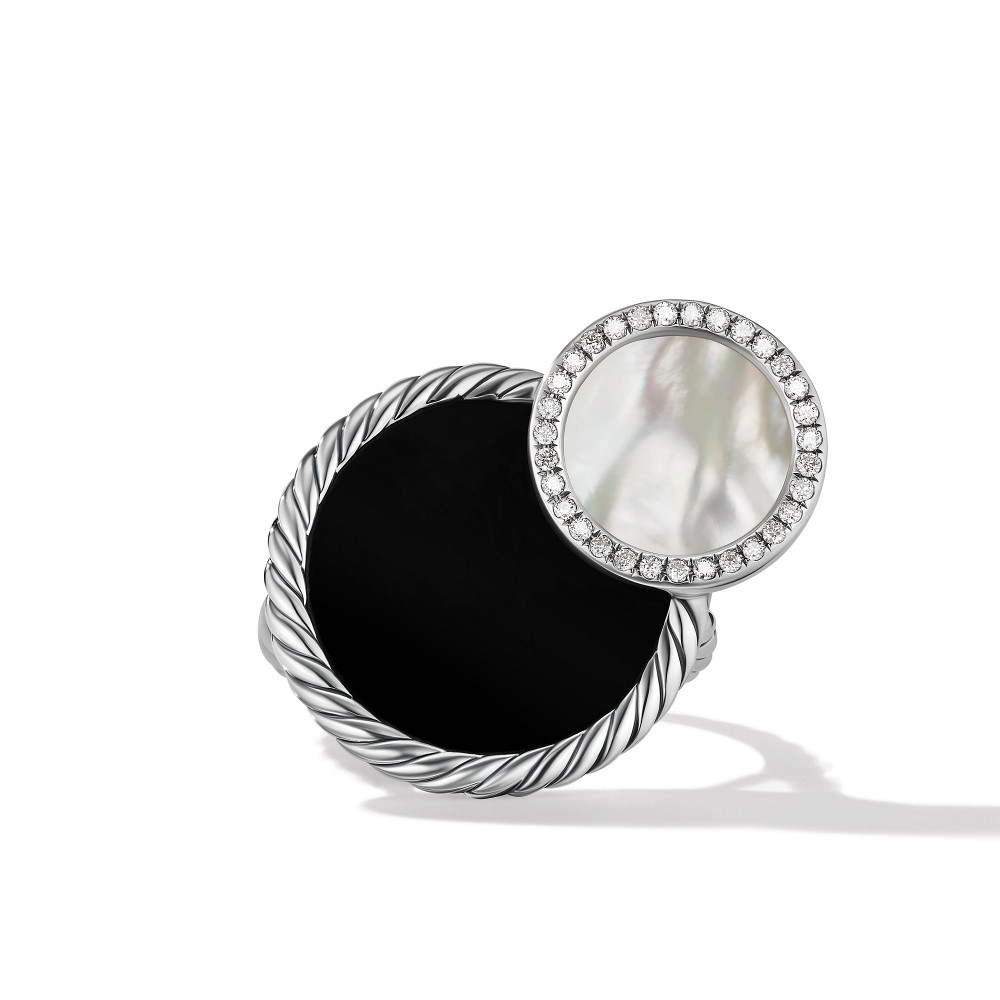 DY Elements® Eclipse Ring with Black Onyx, Mother of Pearl and Pave Diamonds