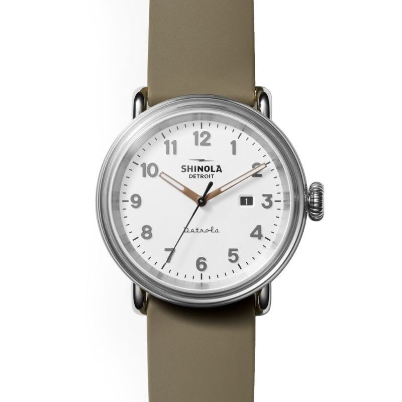 Detrola 43MM, Silicone Strap Watch