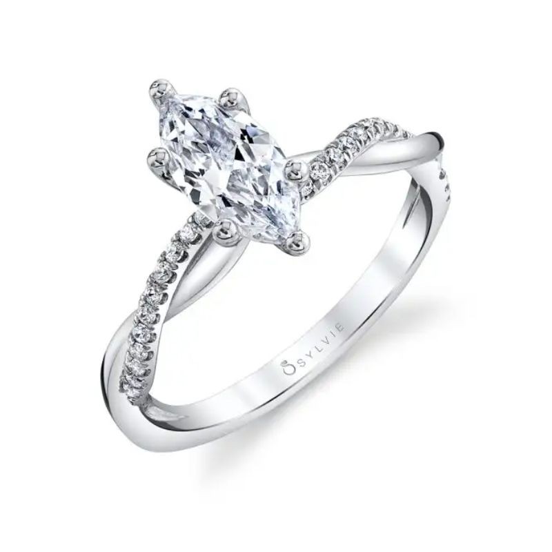 Sylvie Spiral Marquise Engagement Ring