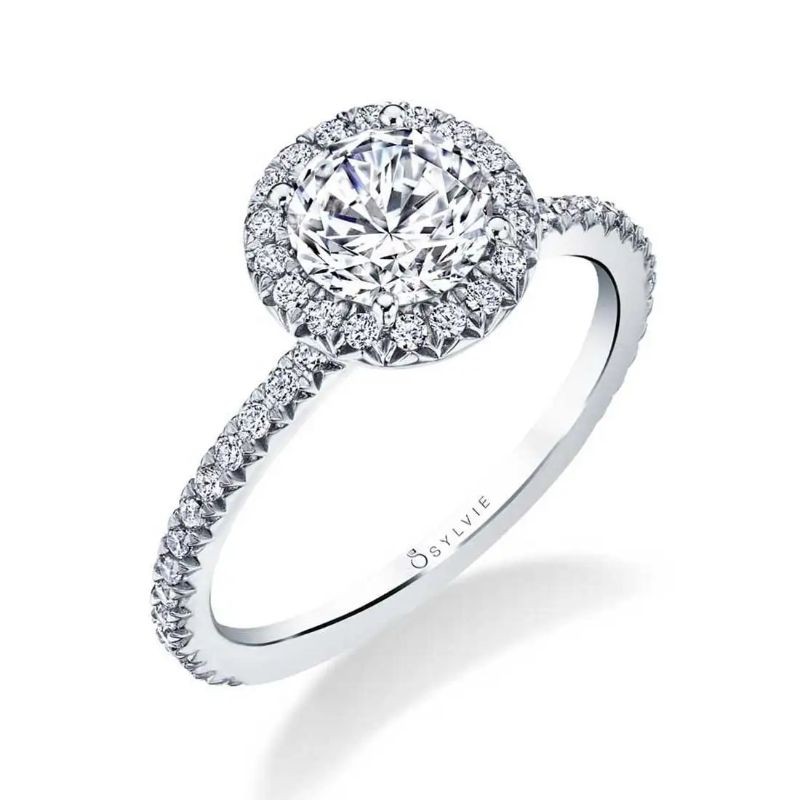 Sylvie Vivian Round Halo Engagement Ring