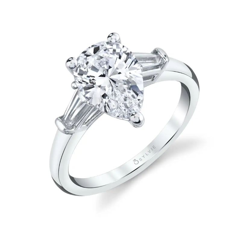 Sylvie Nicolette Three Stone Pear Engagement Ring