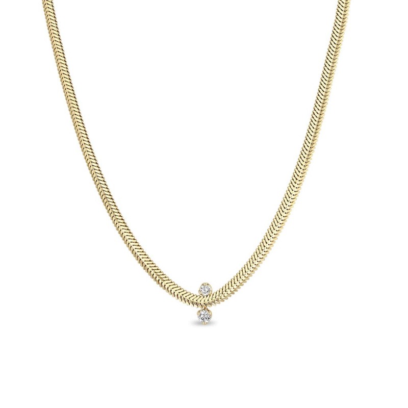 14K Diamond Snake Chain Necklace BY Zoe Chicco