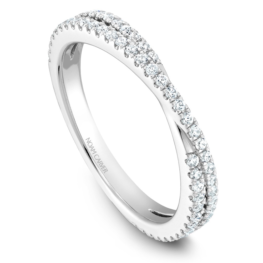 NC Sample 14K Wg .40Ctw Crossover Diamond Stackable Band
