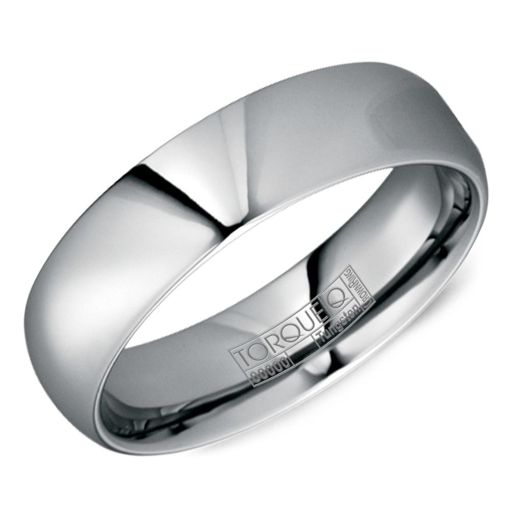 A tungsten Torque band with a polished finish.