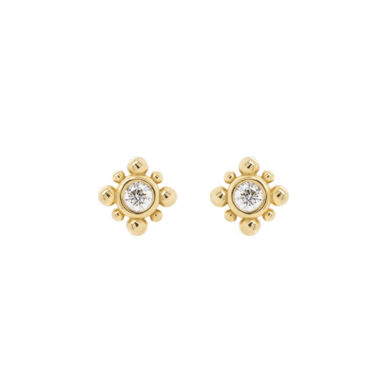 Zoe Chicco tiny bead starburst diamond stud earrings