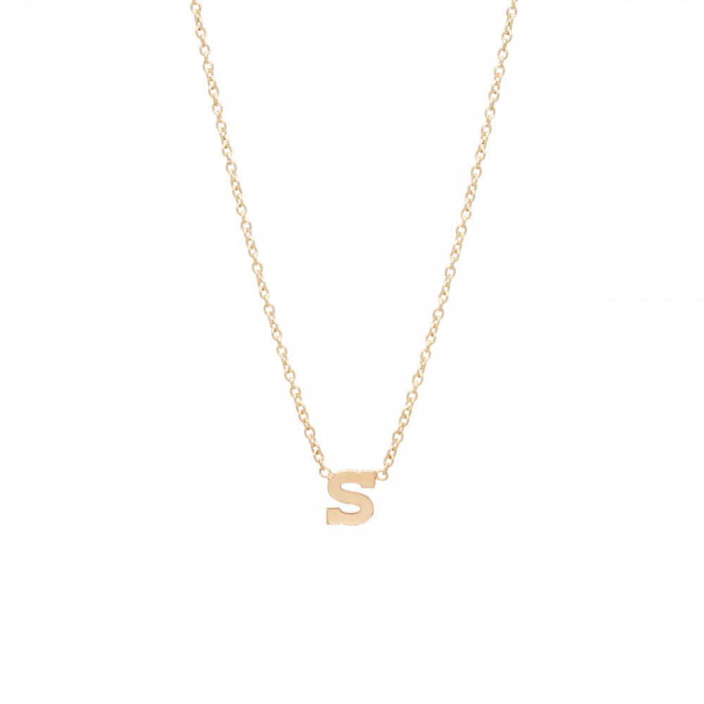 Zoe Chicco Gold Letter Necklace