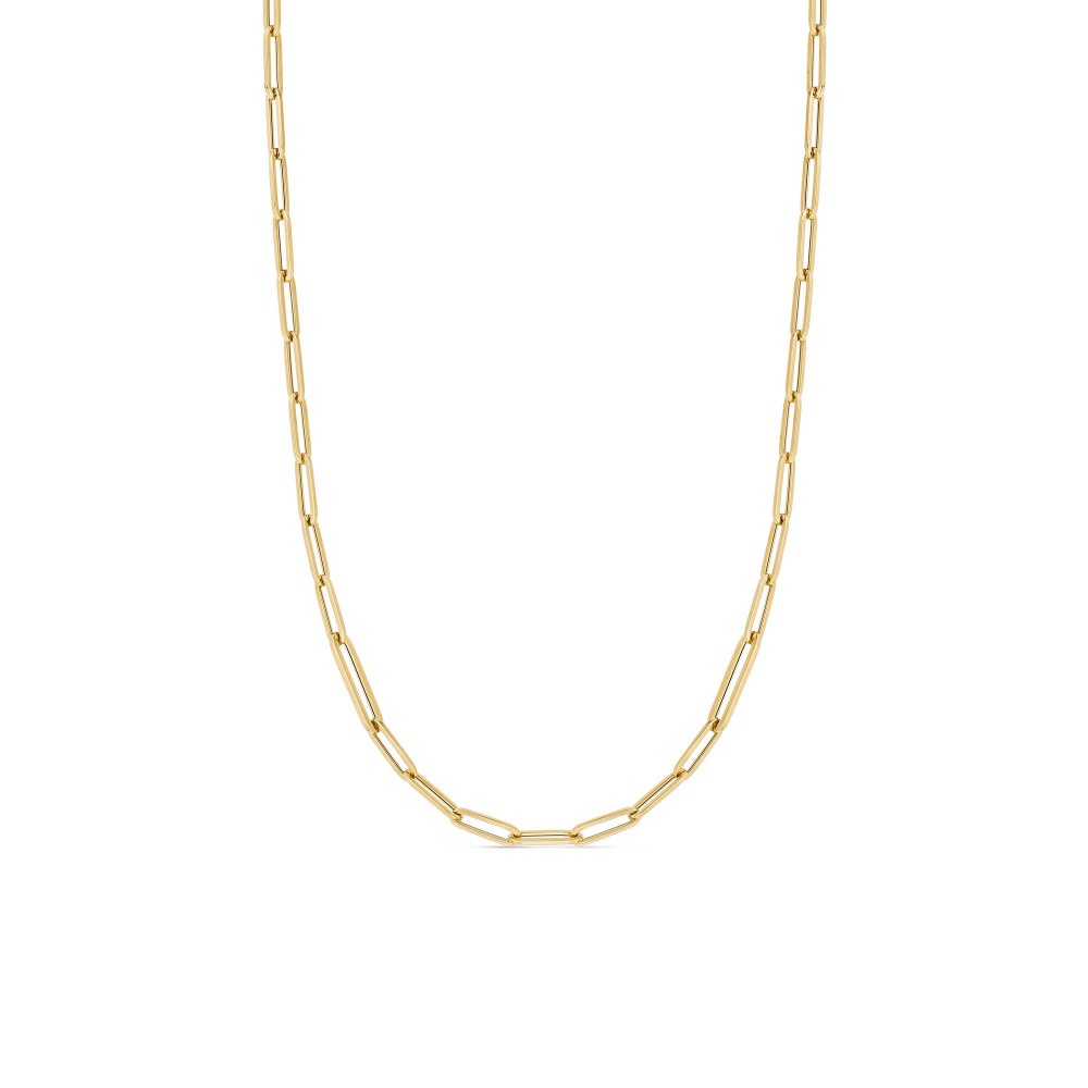 18K Yellow Gold Alternating Size Paperclip Link Necklace