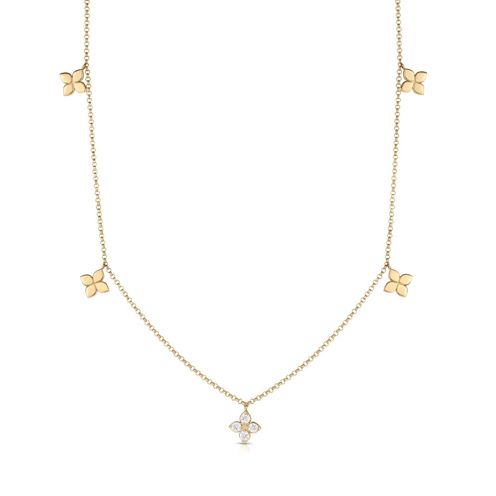 18K Yellow Gold Love By The Inch Diamond Necklace By Roberto Coin