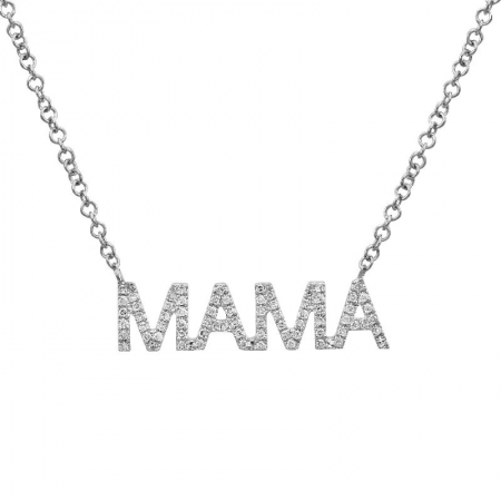 14k Diamond MAMA Necklace