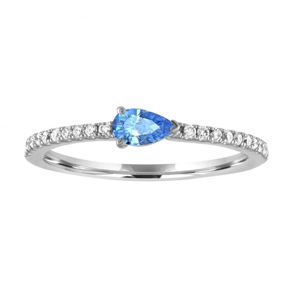 My Story The Layla Blue Topaz Ring in White Gold