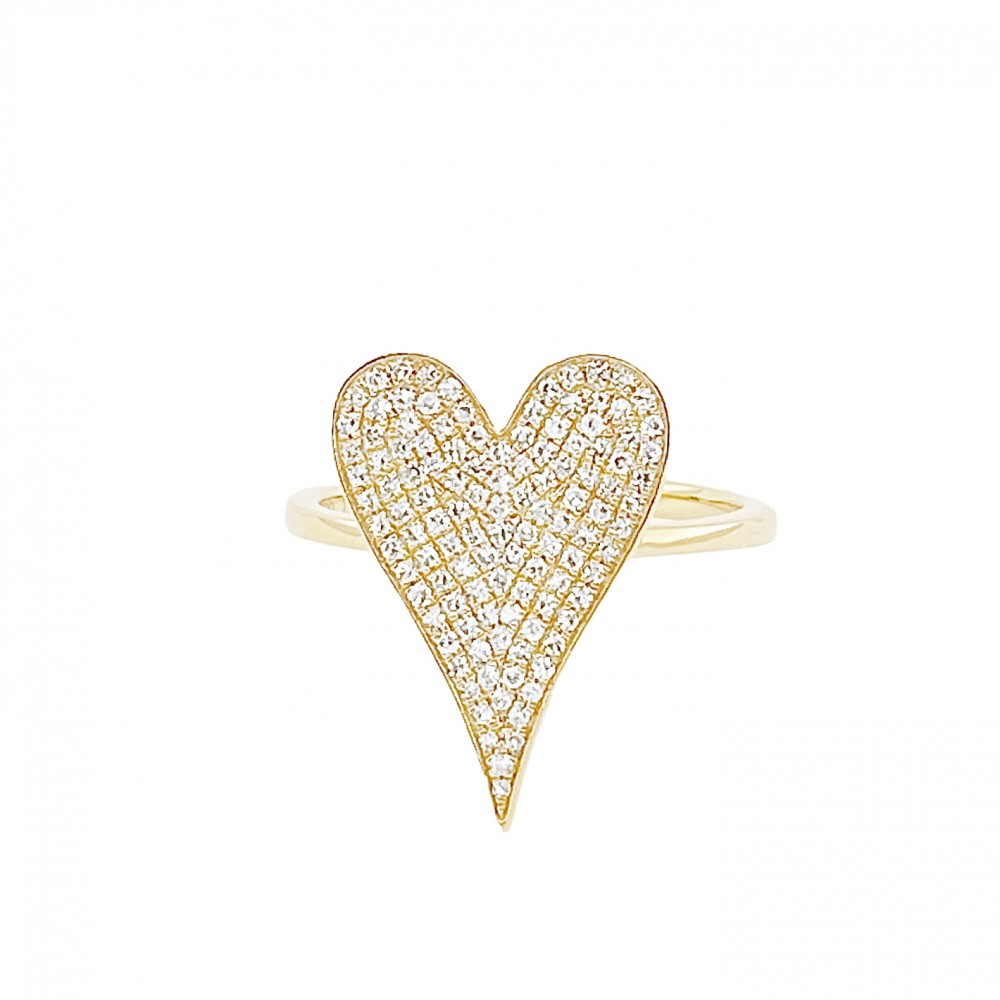 PD Collection 14k Gold and Pavé Diamond  Heart Ring