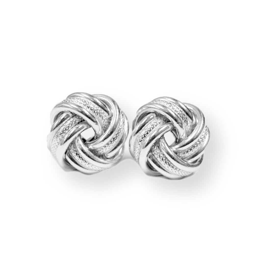 PD Collection Sterling Silver Large Love Knot Earrings