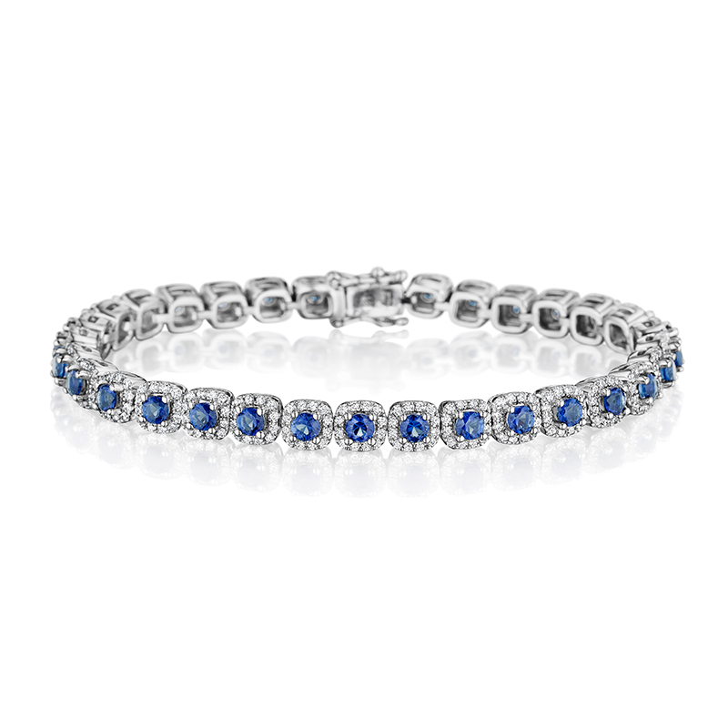 Classic Sapphire and Diamond Tennis Bracelet - B1490S