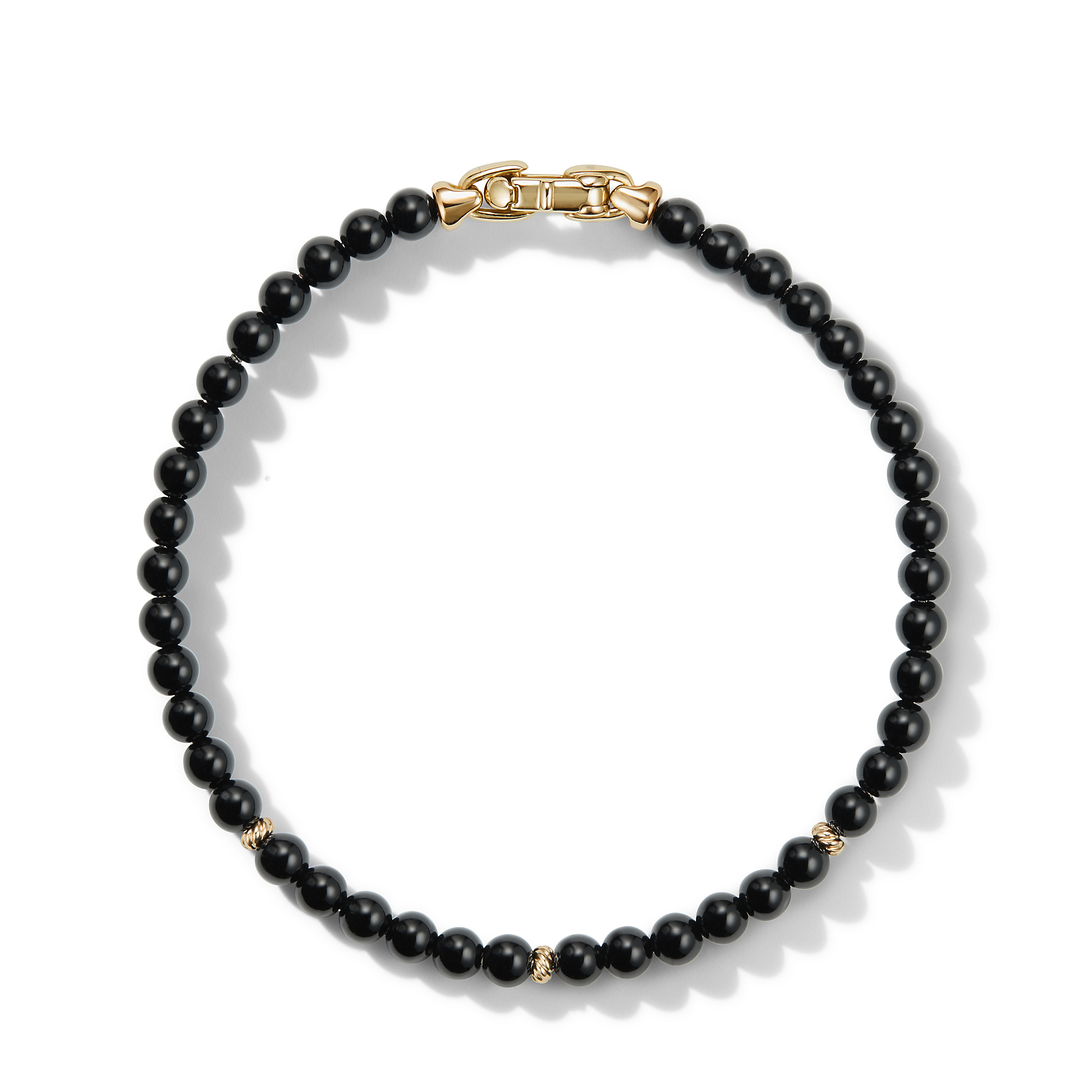 Spiritual Beads Bracelet with Black Onyx and 14K Yellow Gold B17048 44BBOM