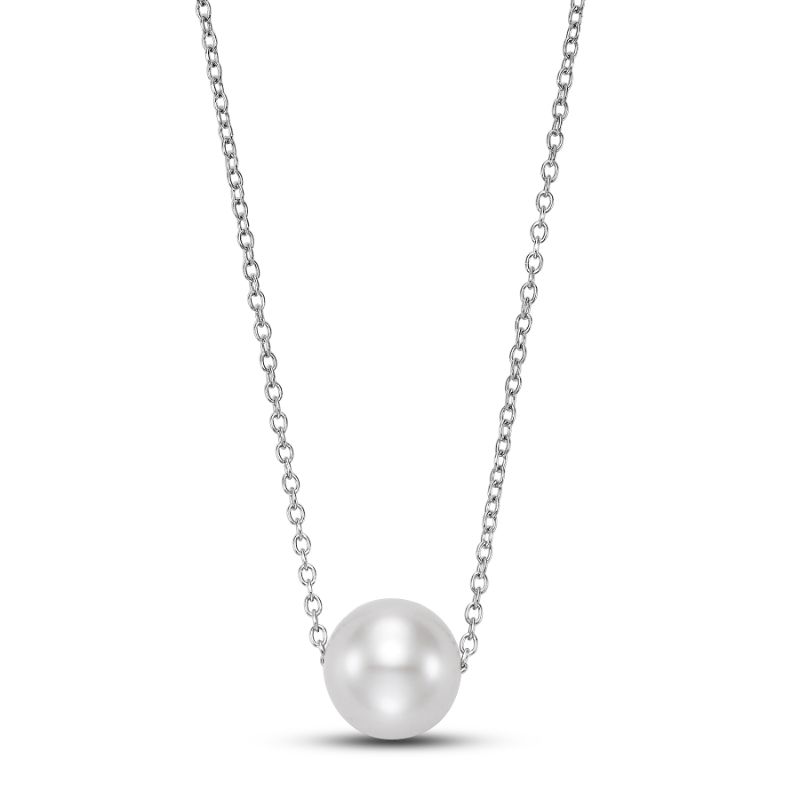 14k Floating Pearl Pendant Necklace By PD Collection - PDMA-G20001NW