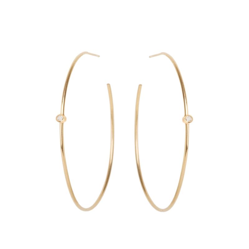 Paradise Jewelers 14K Yellow Gold Flower Square Hoop Earrings Paradise Jewelers 14K Yellow Gold Flower Square Hoop Earrings