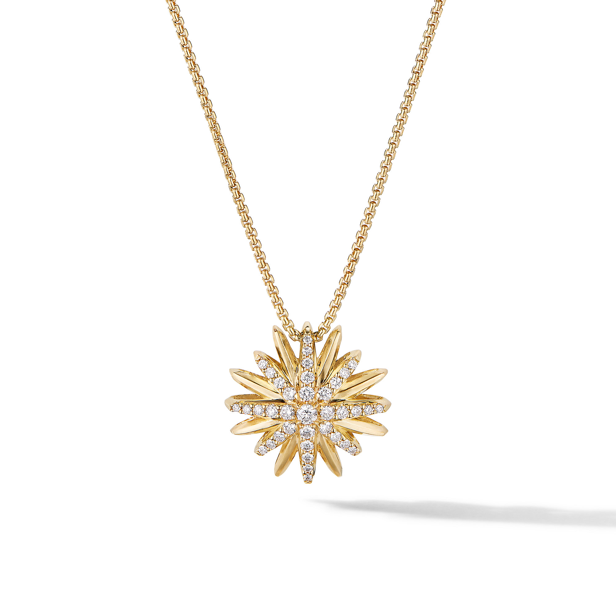 Starburst Pendant Necklace in 18K Yellow Gold with Diamonds - N16432D88ADI