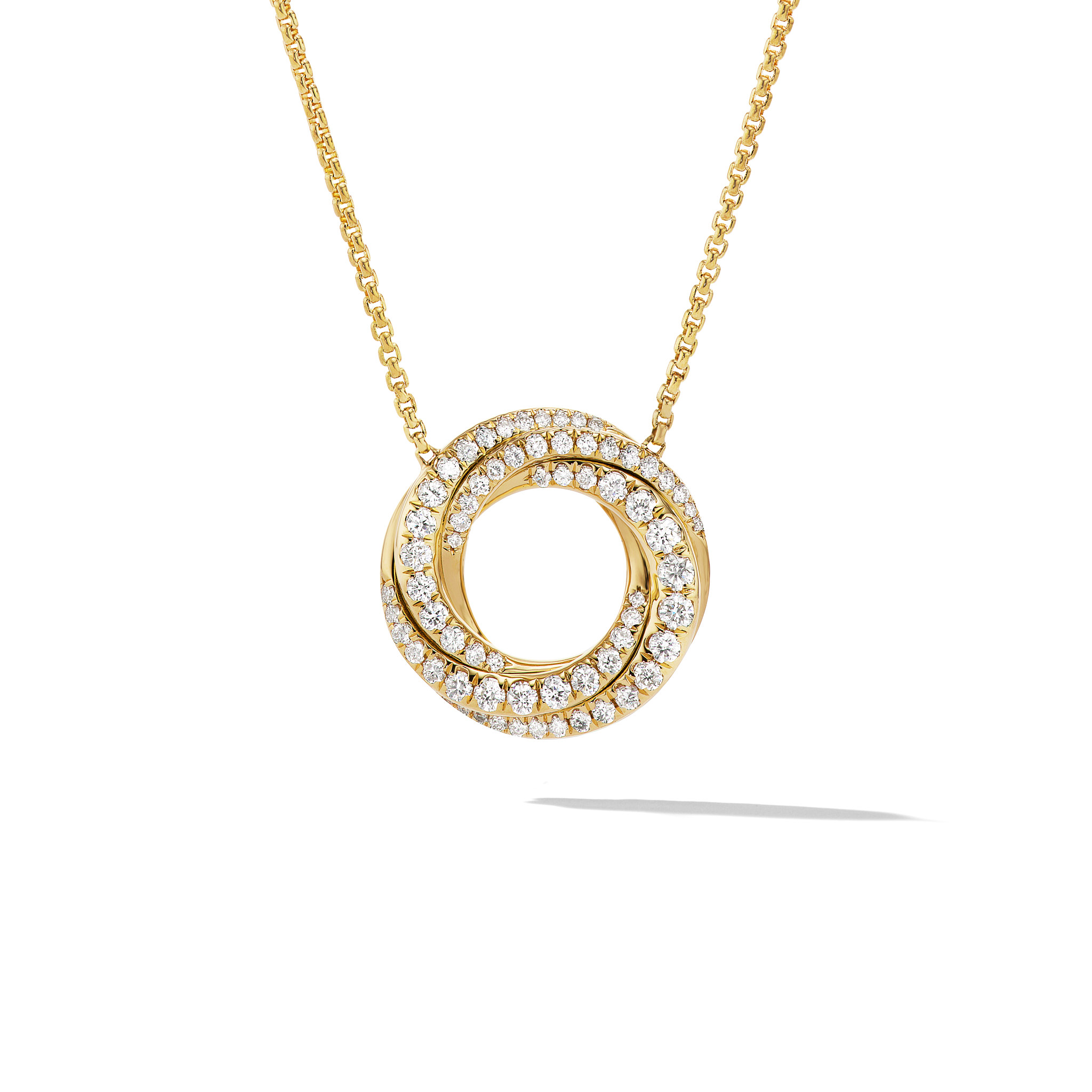 Petite Pave Crossover Pendant Necklace 