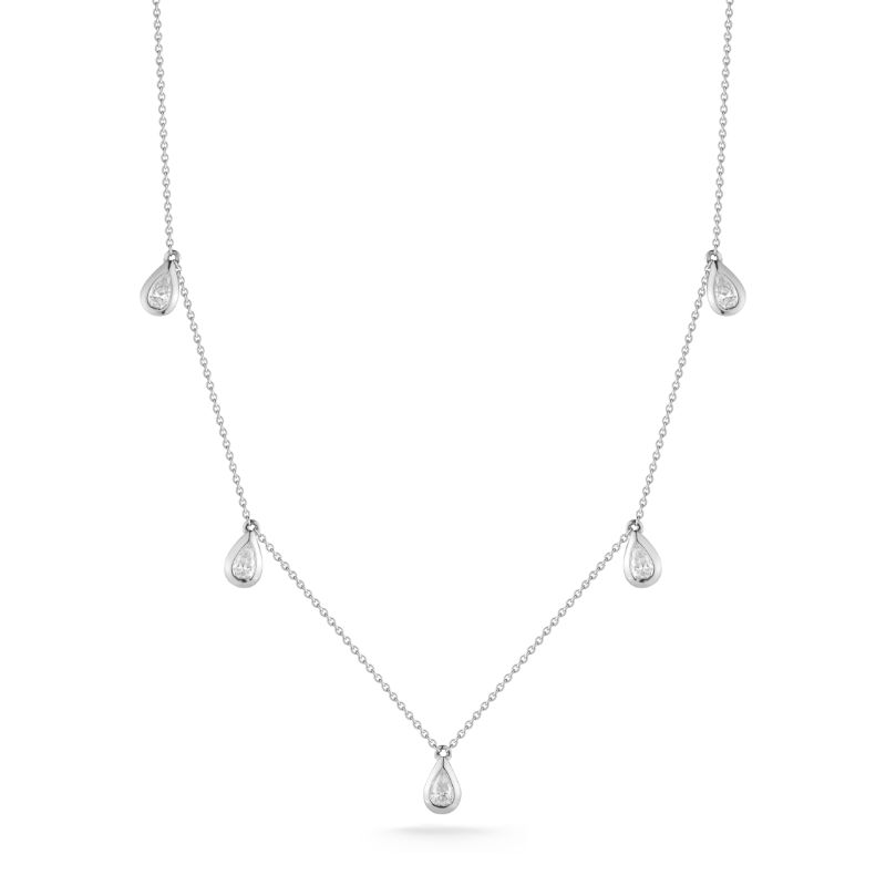 Dana Rebecca 14k Diamond Pear Station Necklace - PDDR-N3734-WHITE-16/18