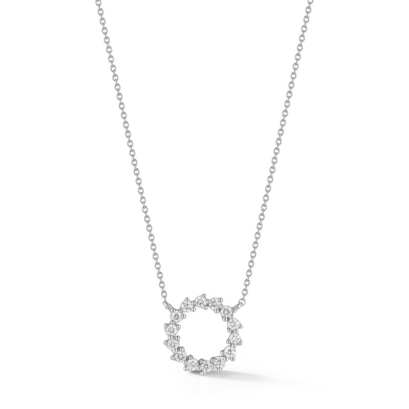 Dana Rebecca 14k Diamond Open Circle Necklace - DRD-N3987-WHITE-16/18