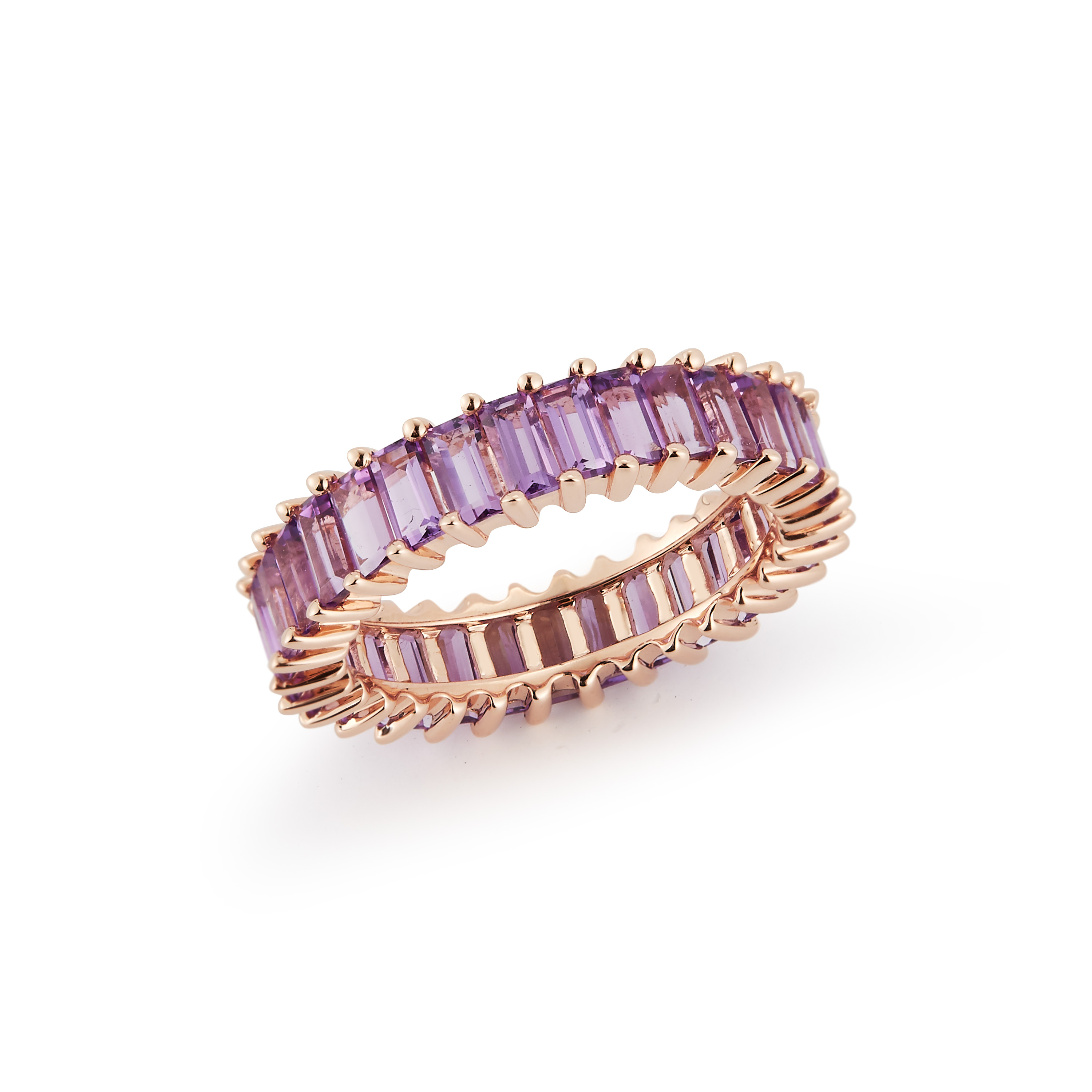 Dana Rebecca 14k Amethyst Baguette Ring - PDDR-R1628-ROSE-6