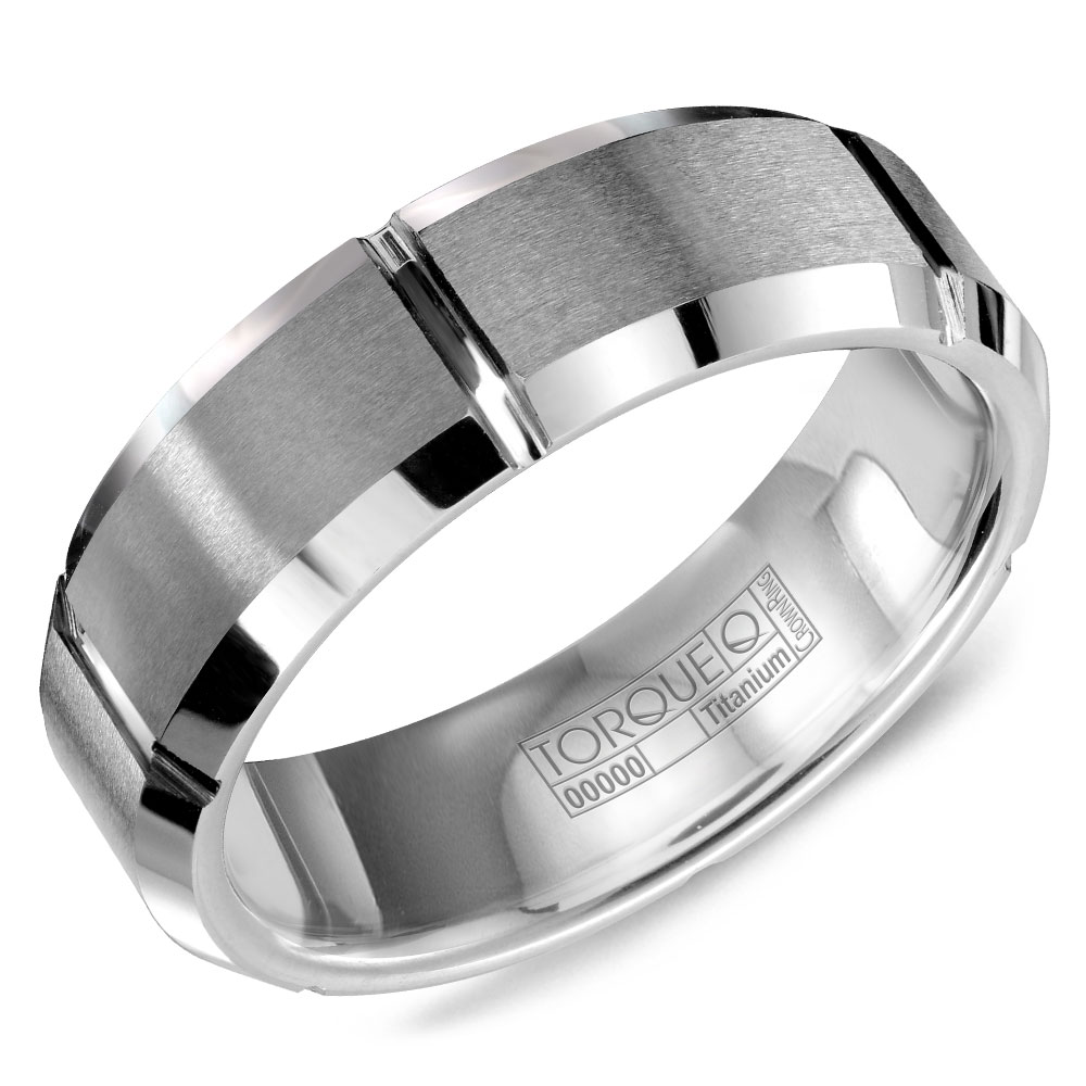 A tungsten Torque band with carved detailing. - 001-085-00126