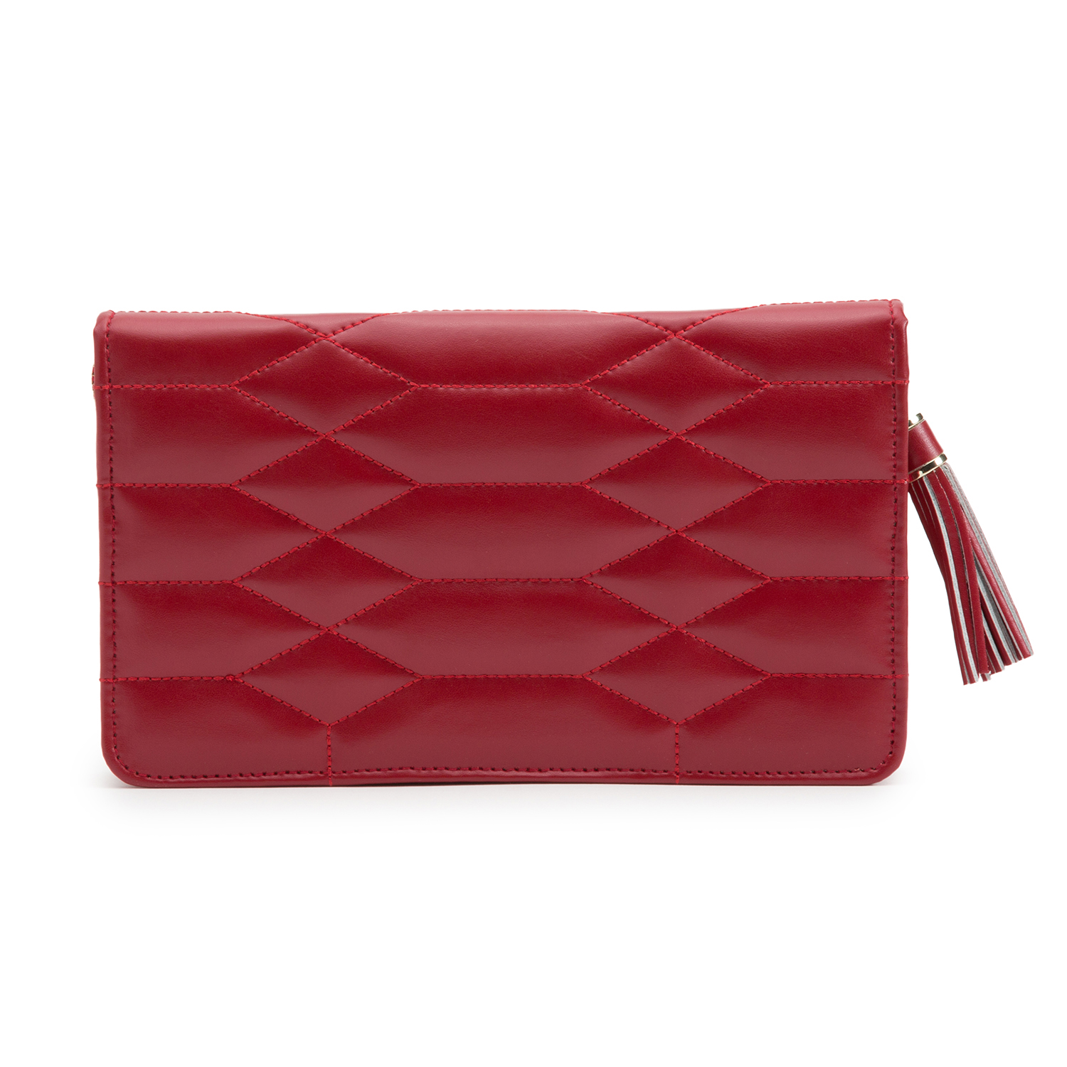 caroline zip travel jewelry case in red